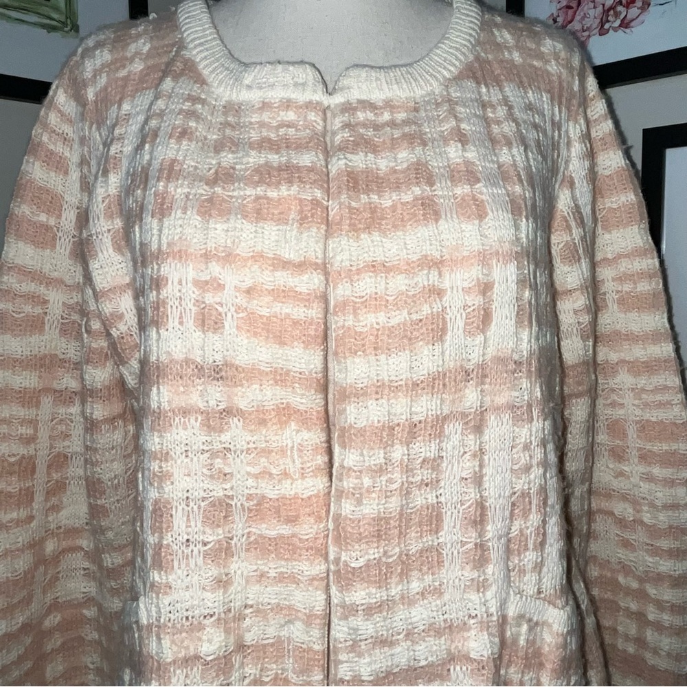 Anthropologie Knitted & Knotted Vintage Plaid Open Knit Cardigan *Altered* - Picture 5 of 11